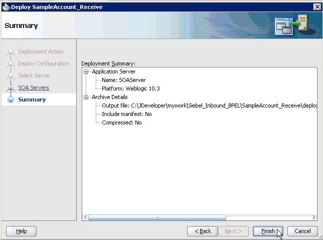 Summary dialog box Summary dialog box