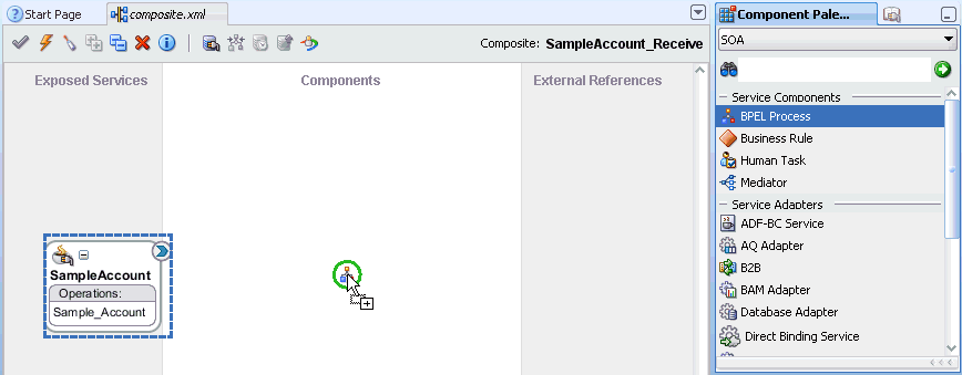 Components pane Components pane