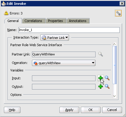 Edit Invoke dialog box Edit Invoke dialog box