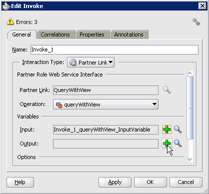 Edit Invoke dialog box Edit Invoke dialog box