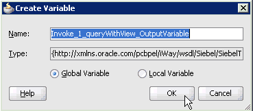 Create Variable dialog box Create Variable dialog box