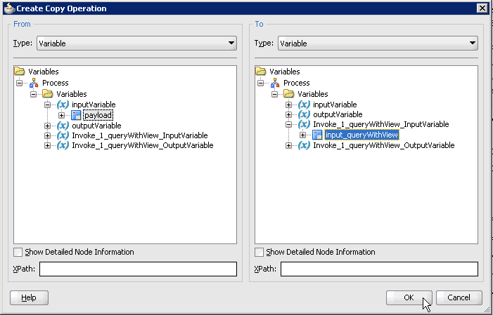 Create Copy Operation dialog box Create Copy Operation dialog box