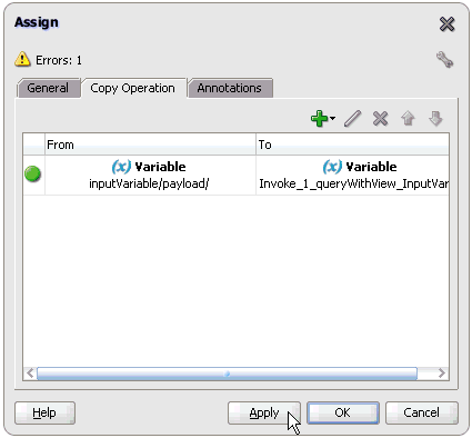 Assign dialog box Assign dialog box