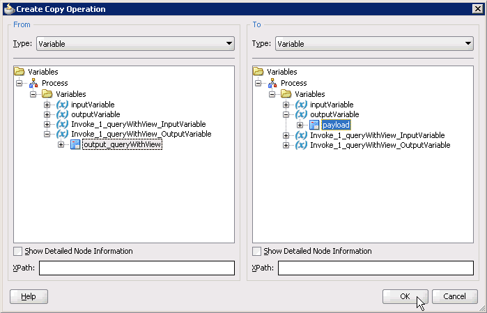 Create Copy Operation dialog box Create Copy Operation dialog box