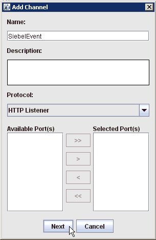 Add Channel dialog box Add Channel dialog box