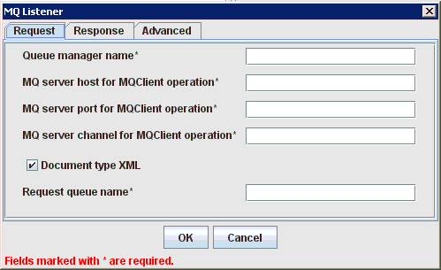 MQ Listener dialog MQ Listener dialog