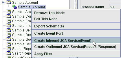 Application Explorer context menu Application Explorer context menu
