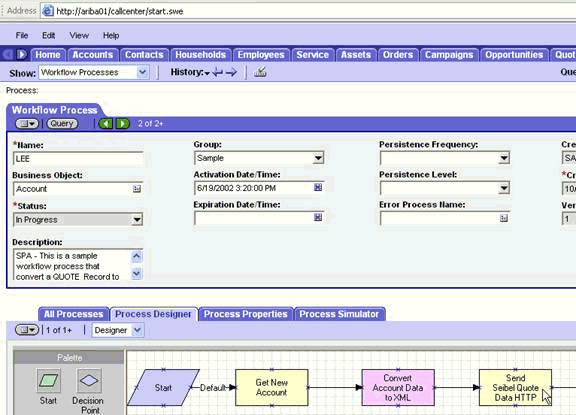 Process Designer tab Process Designer tab