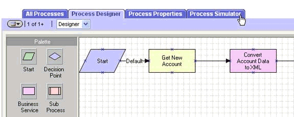 Process Designer tab Process Designer tab