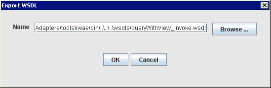 Export WSDL dialog box Export WSDL dialog box