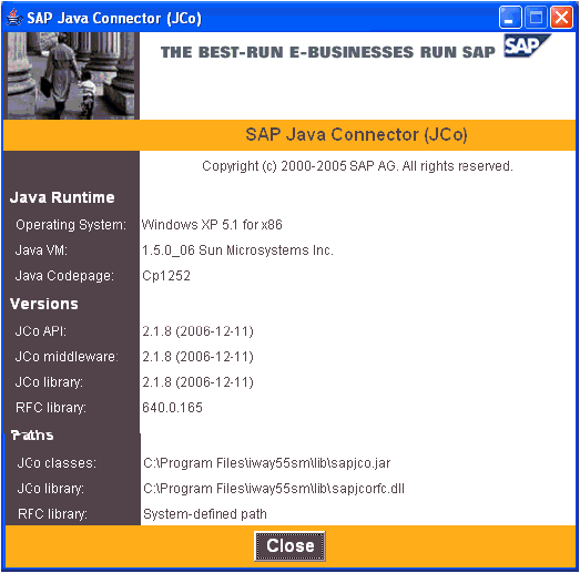 SAP Java Connector (JCo) SAP Java Connector (JCo)