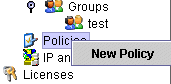 New Policy selected New Policy selected