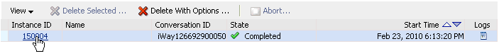 Instances tab Instances tab