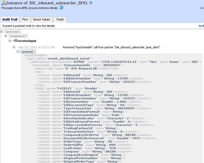 Audit Trail tab Audit Trail tab