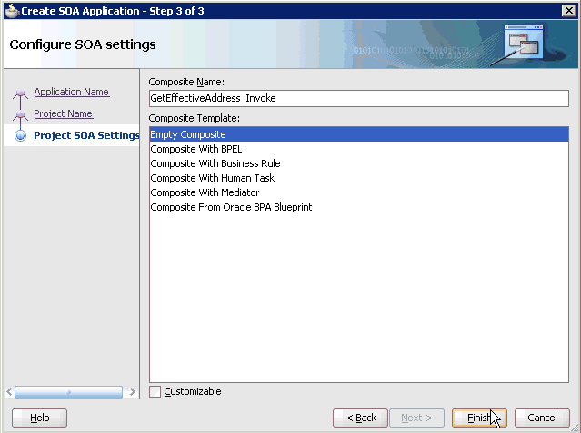 Configure SOA settings pane Configure SOA settings pane
