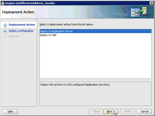 Deployment Action pane Deployment Action pane