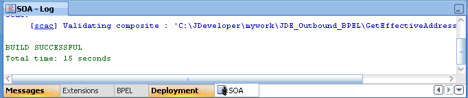 SOA Log tab SOA Log tab