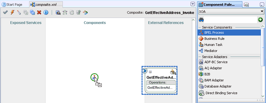 Components pane Components pane