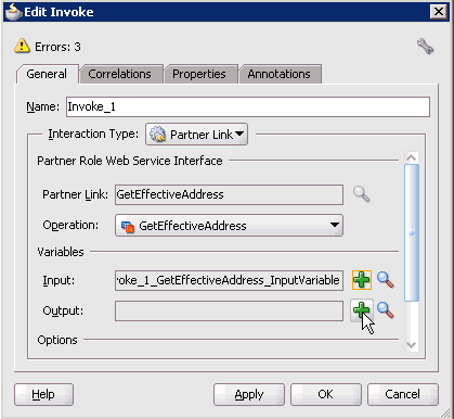 Edit Invoke dialog box Edit Invoke dialog box