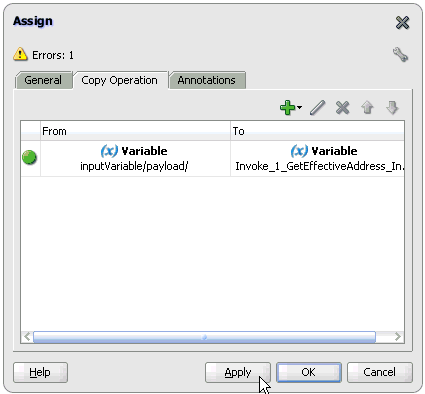 Assign dialog box Assign dialog box