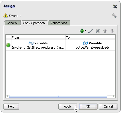 Assign dialog box Assign dialog box