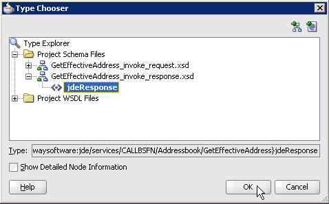 Type Chooser dialog box Type Chooser dialog box