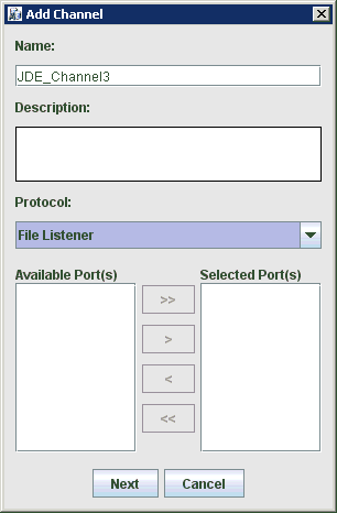 Add Channel dialog box Add Channel dialog box