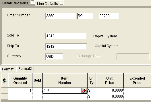 Sample values for Quantity Ordered and Item Number Sample values for Quantity Ordered and Item Number