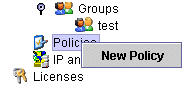 New Policy selected New Policy selected
