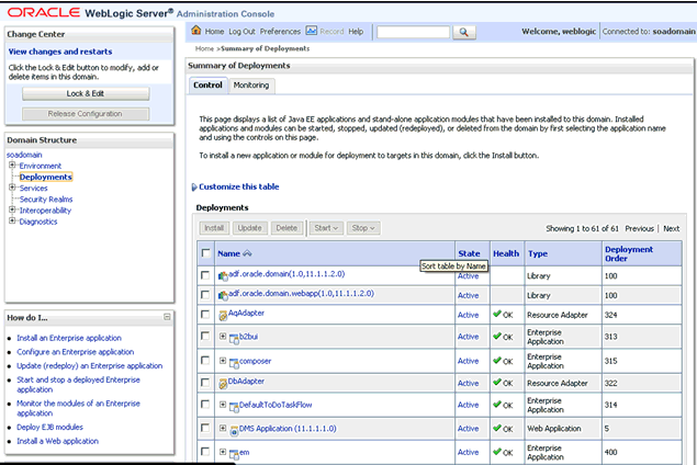 Deployments page Deployments page
