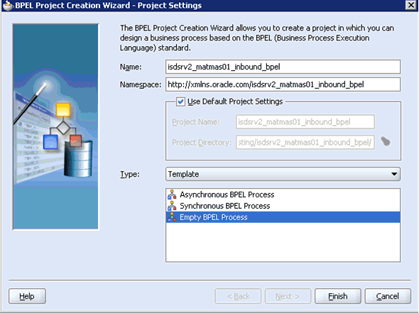 BPEL Project Creation Wizard BPEL Project Creation Wizard
