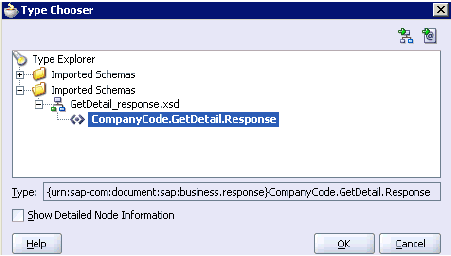 Type Chooser dialog Type Chooser dialog