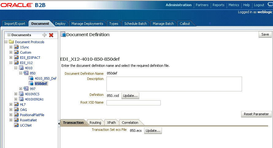 Document definitions Document definitions