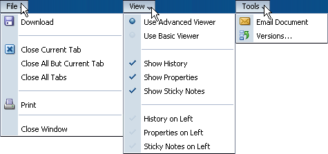 Image of Viewer Menus Image of Viewer Menus