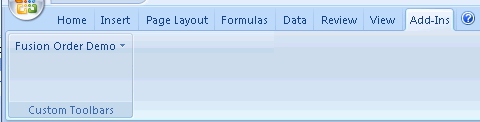 Runtime View of Toolbar Menu in Excel&rsquo;s Add-Ins Tab