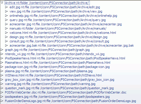 Folder Content Displayed as a Tree Folder Content Displayed as a Tree