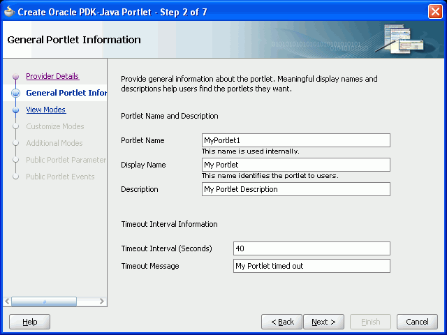 Shows Portlet Description page. Shows Portlet Description page.