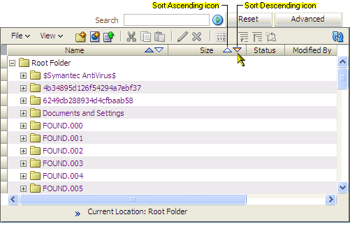 Sort Ascending and Descending icons Sort Ascending and Descending icons