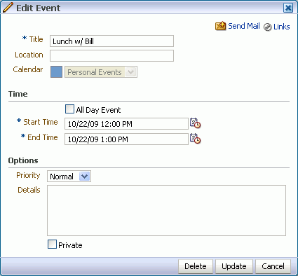 Edit Event dialog box Edit Event dialog box