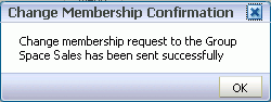 Change Membership Confirmation message Change Membership Confirmation message