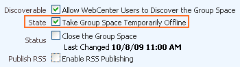 Take Group Space Offline enabled Take Group Space Offline enabled