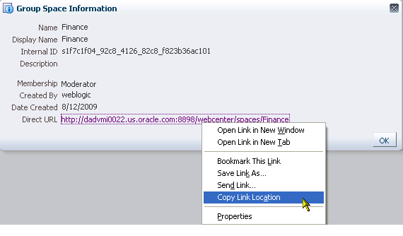 Copying a page&rsquo;s Direct URL