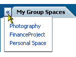 Menu of open pages Menu of open pages