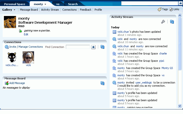 A user&rsquo;s default People Connections page