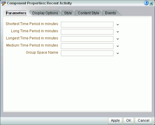 Recent Activity task flow properties Recent Activity task flow properties