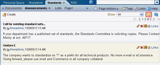 Selecting a list on the Lists page Selecting a list on the Lists page