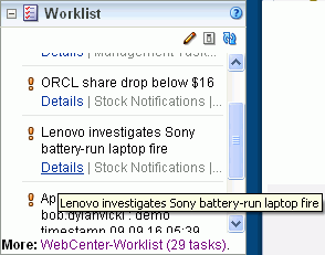 Selecting a Worklist item Selecting a Worklist item