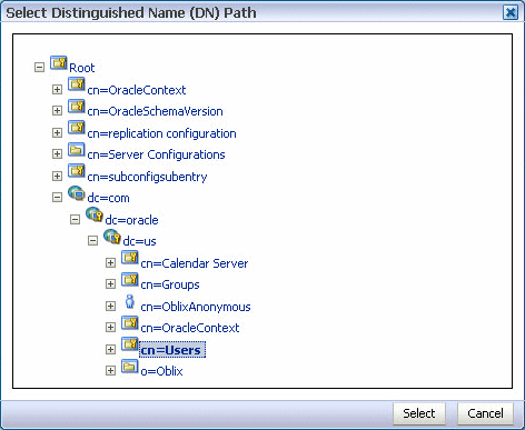 Description of odsm_select_dnpath_user.gif follows Description of odsm_select_dnpath_user.gif follows