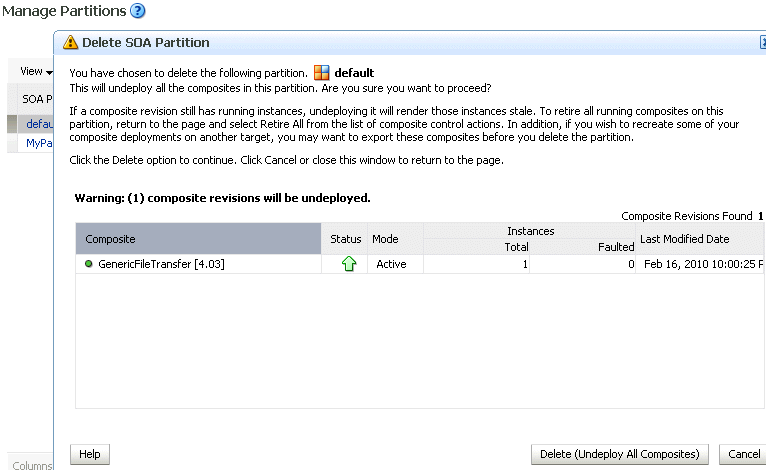 Description of soaadmin_deletepartition.gif follows Description of soaadmin_deletepartition.gif follows
