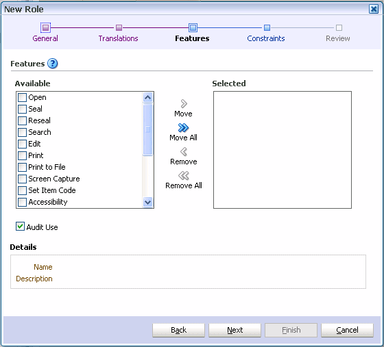 New Role wizard features New Role wizard features